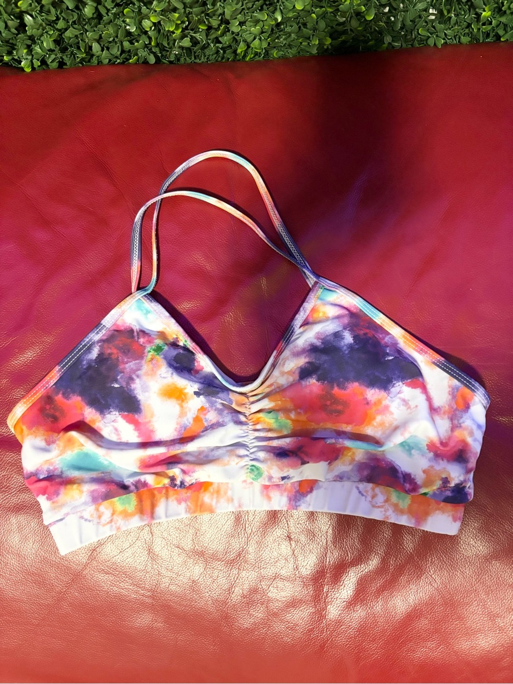 Women’s Tie-Dye Sports Bikini Top - Multicolor
